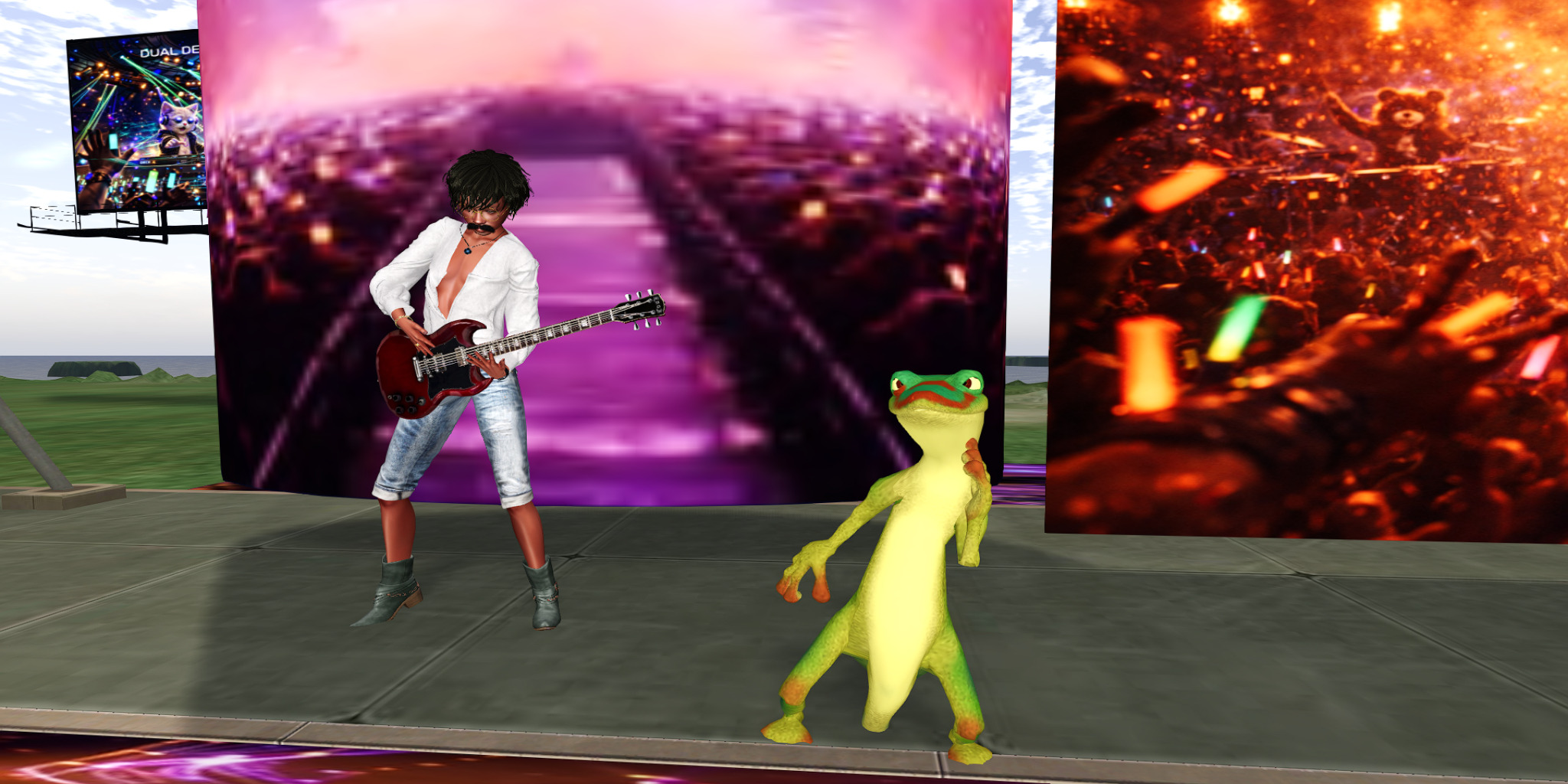 Jimi Cerulean jams on his guitar